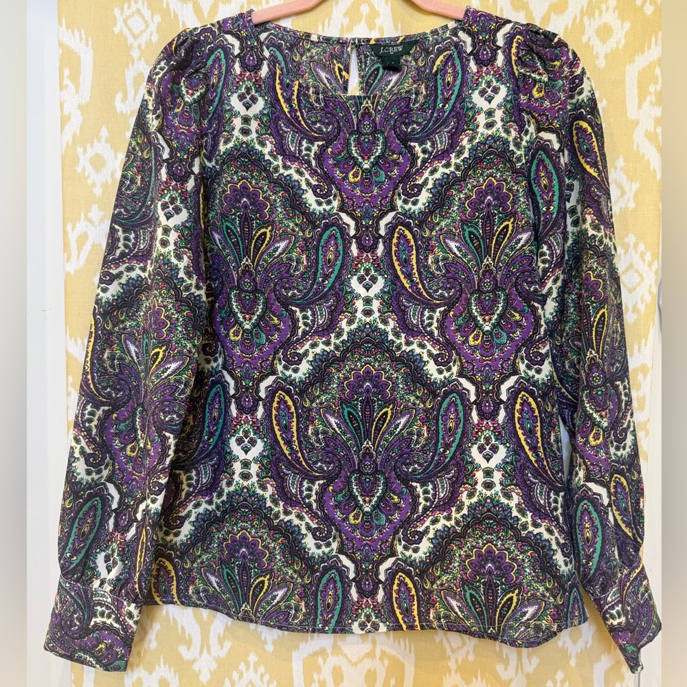 J. Crew Multicolor Paisley Blouse